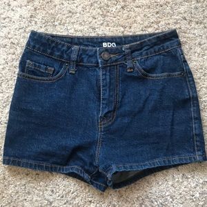 High waist jean hot short